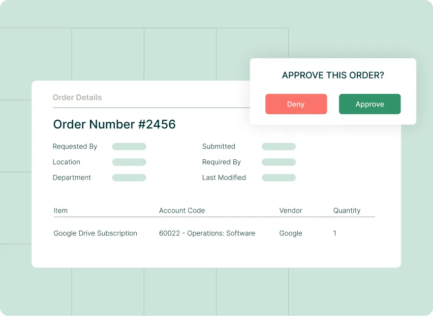 Procure-to-pay platform screenshot: Purchase Order Management - Purchasing