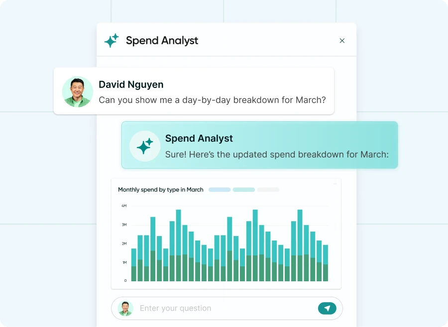 AI-powered procurement software solution. Spend insights Screenshot: AI-powered procurement software solution. Spend insights