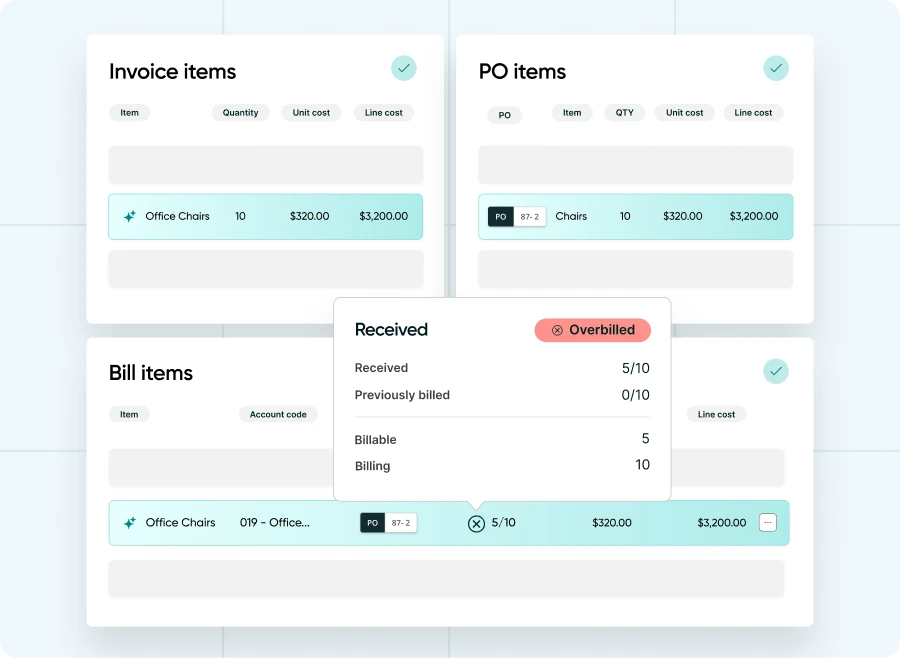 AI-powered procurement software solution. Three way matching Screenshot: AI-powered procurement software solution. Three way matching