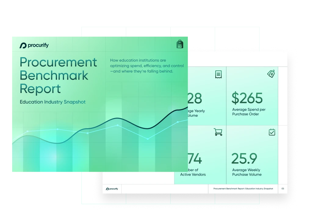 Report Cover: Procurement Benchmark Report - Education Snapshot