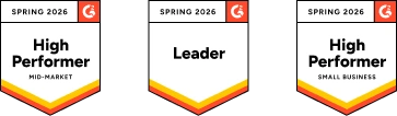 Procurify G2 Spring 2026 AP Automation badges highlighting High Performer for Mid-Market and Small Business and Leader recognition
