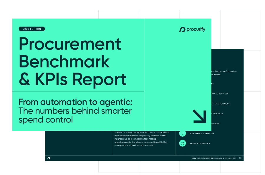 Procurement benchmark report preview showing PunchOut catalog adoption rate by industry