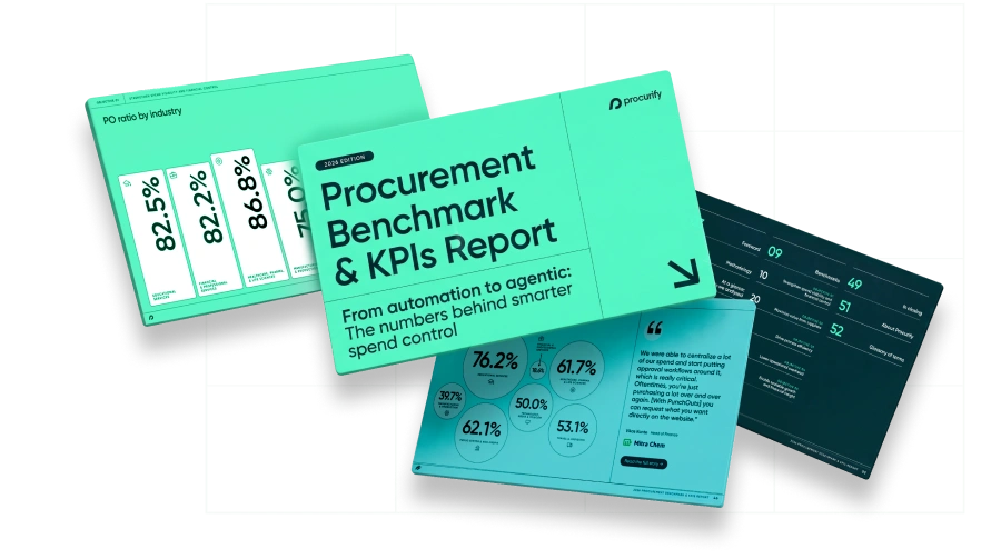Procurement benchmark report preview showing PunchOut catalog adoption rate by industry