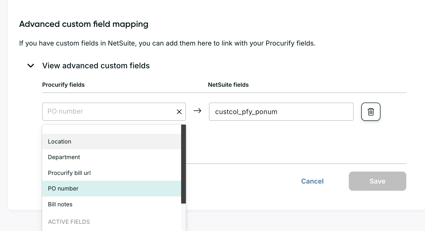 Enhancements to field mapping