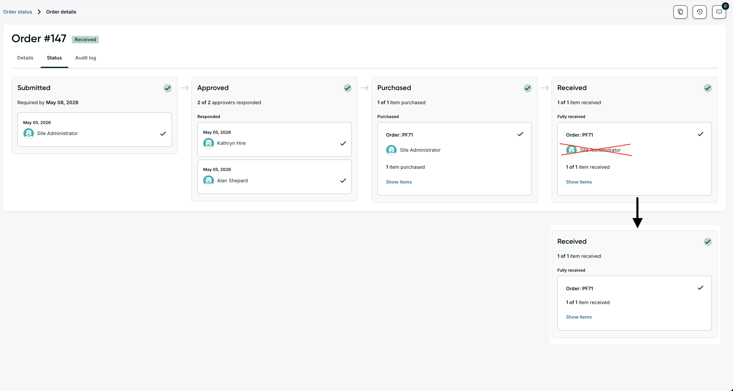 Clearer attribution on the order progress view 1 Clearer attribution on the order progress view